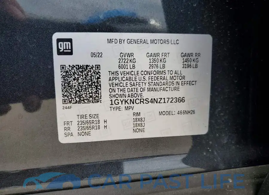 1GYKNCRS4NZ172366# 12