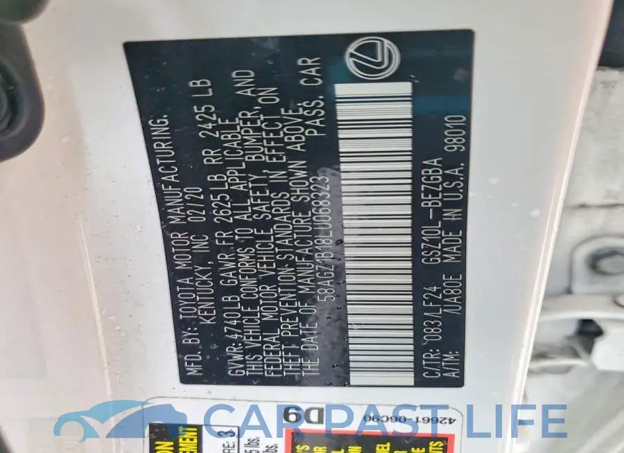 58AGZ1B18LU068323# 13