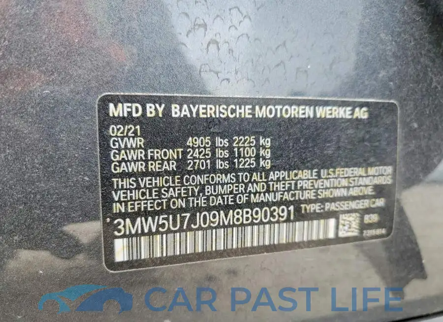 3MW5U7J09M8B90391# 13
