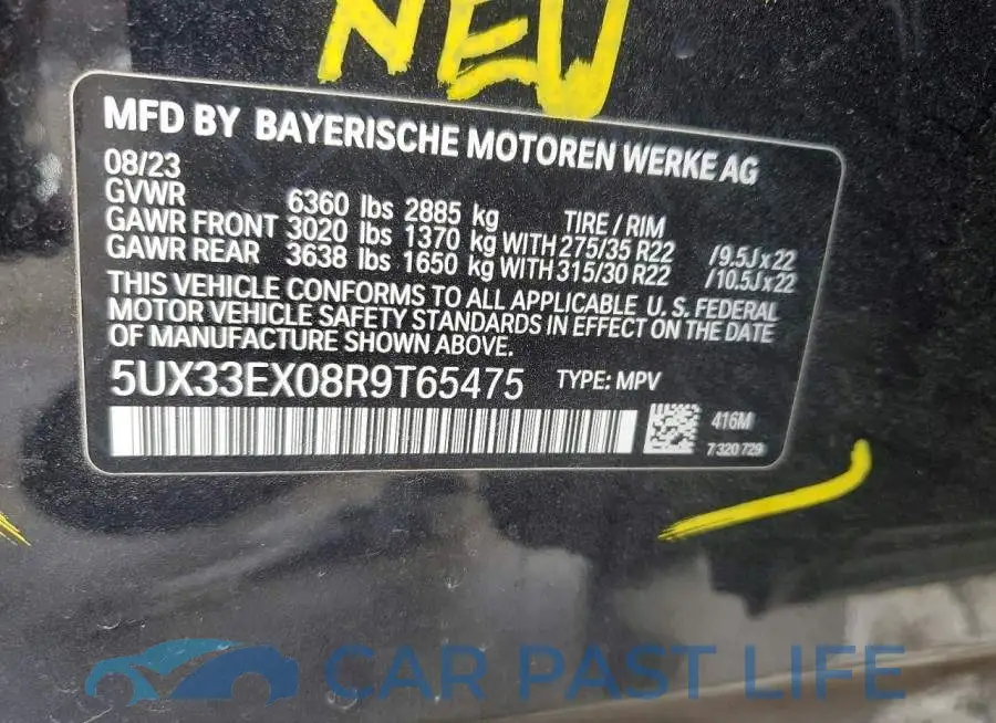 5UX33EX08R9T65475# 14