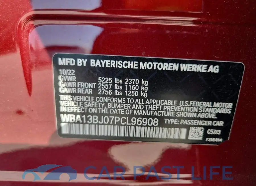 WBA13BJ07PCL96908# 12