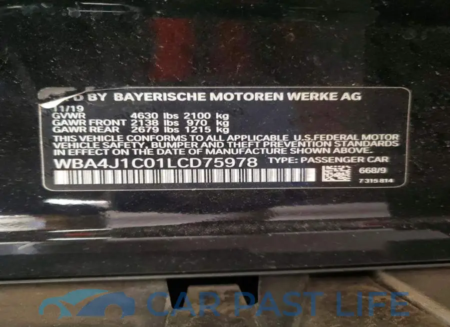WBA4J1C01LCD75978# 13
