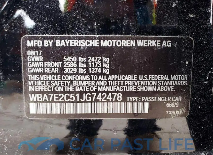 WBA7E2C51JG742478# 12
