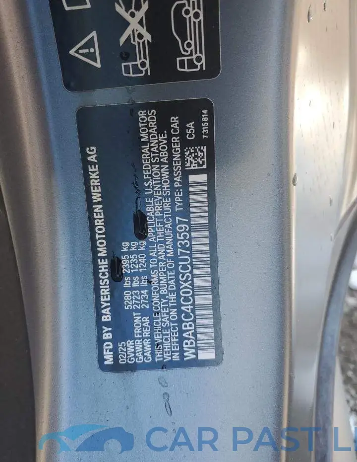 WBABC4C0XSCU73597# 12