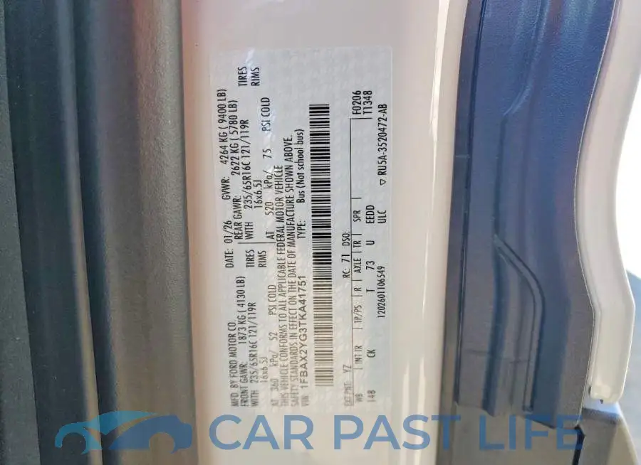 1FBAX2YG3TKA41751# 13