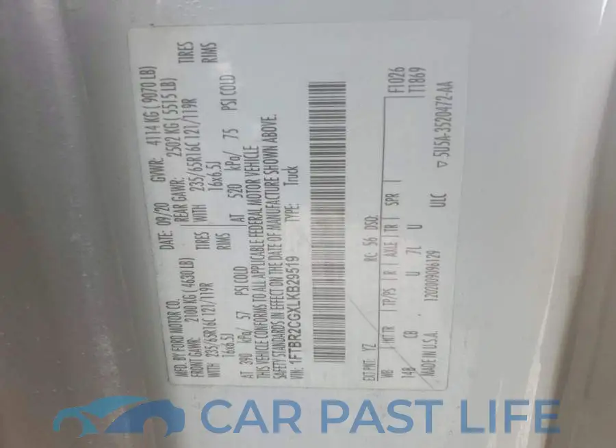 1FTBR2CGXLKB29519# 14