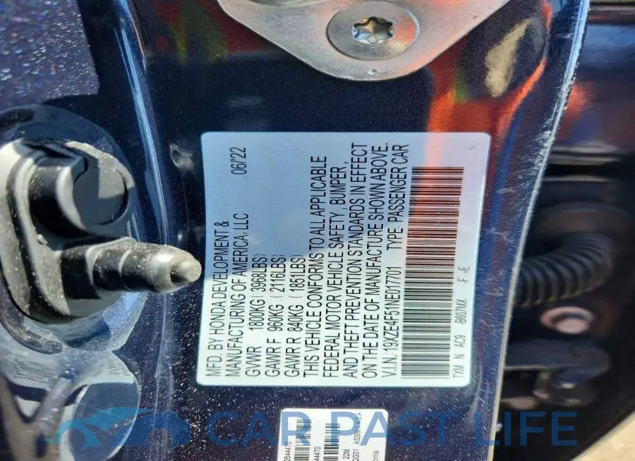 19XZE4F51NE017701# 12