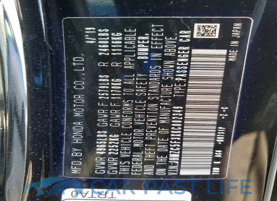 JHMZC5F3XKC002349# 12