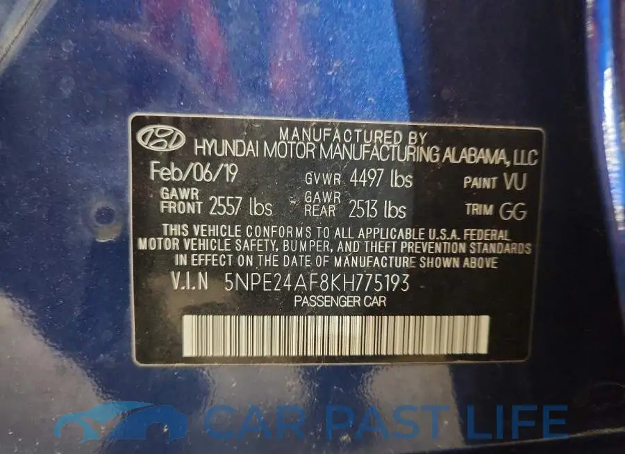 5NPE24AF8KH775193# 12