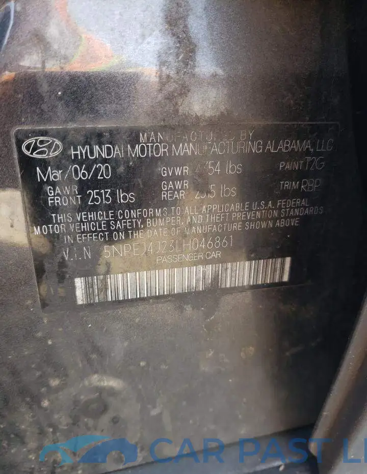 5NPEJ4J23LH046861# 12