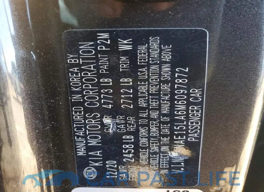 KNAE15LA6M6097872# 12