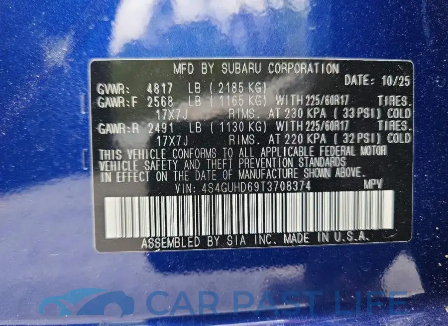 4S4GUHD69T3708374# 12