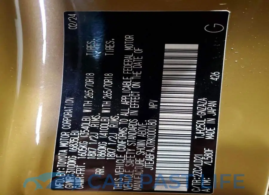 JTEABFAJ7RK000180# 13