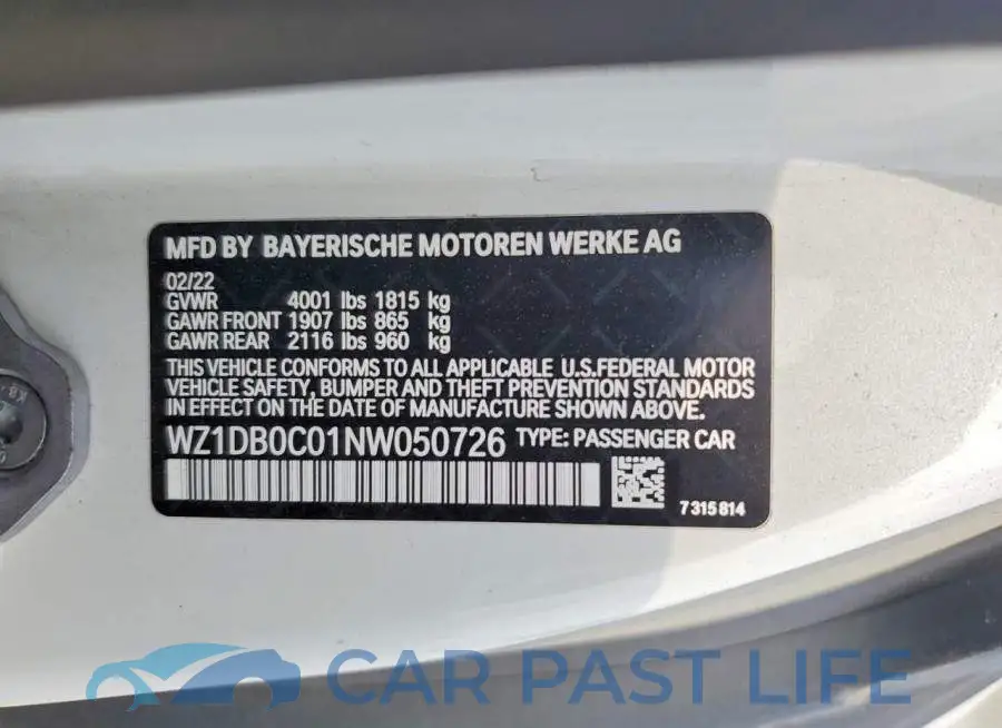 WZ1DB0C01NW050726# 12