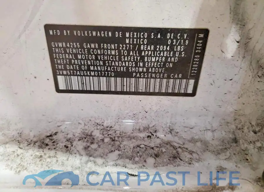 3VW5T7AU5KM017770# 12
