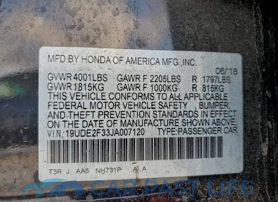 19UDE2F33JA007120# 13