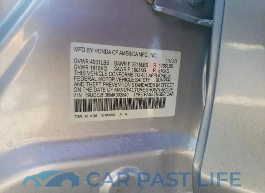 19UDE2F36MA002840# 12