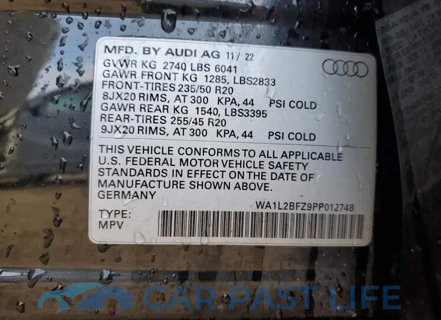 WA1L2BFZ9PP012748# 12