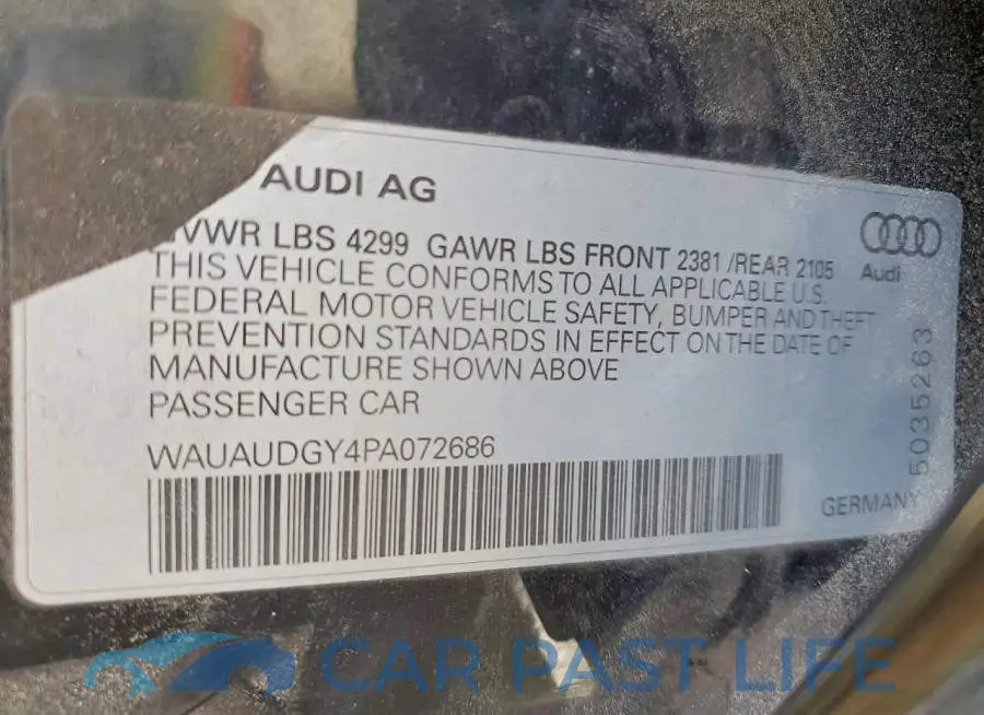 WAUAUDGY4PA072686# 12