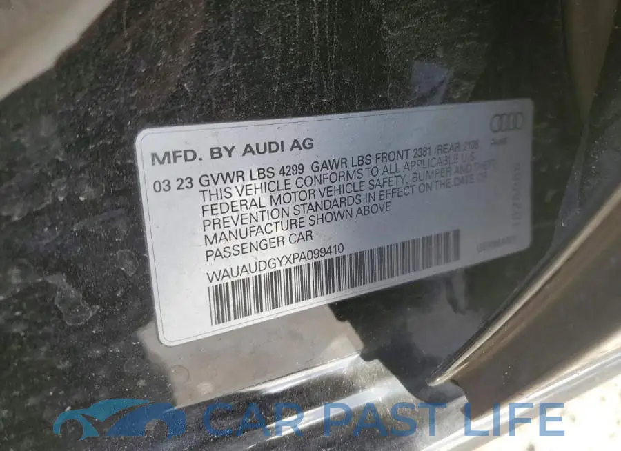 WAUAUDGYXPA099410# 12