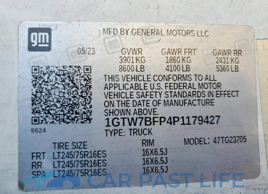 1GTW7BFP4P1179427# 13