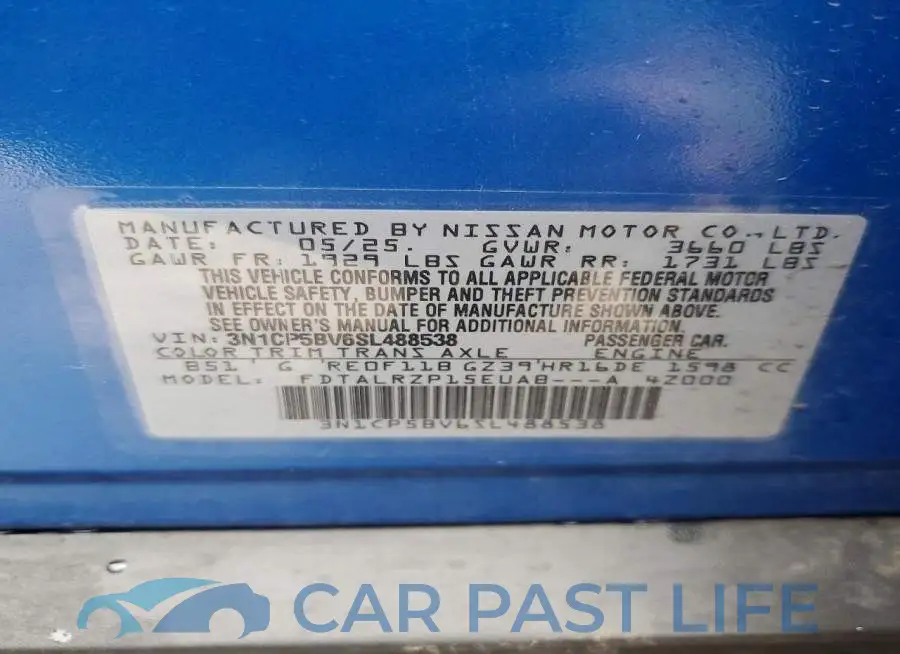 3N1CP5BV6SL488538# 13