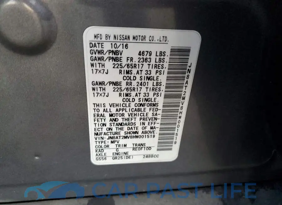 JN8AT2MV8HW001519# 13