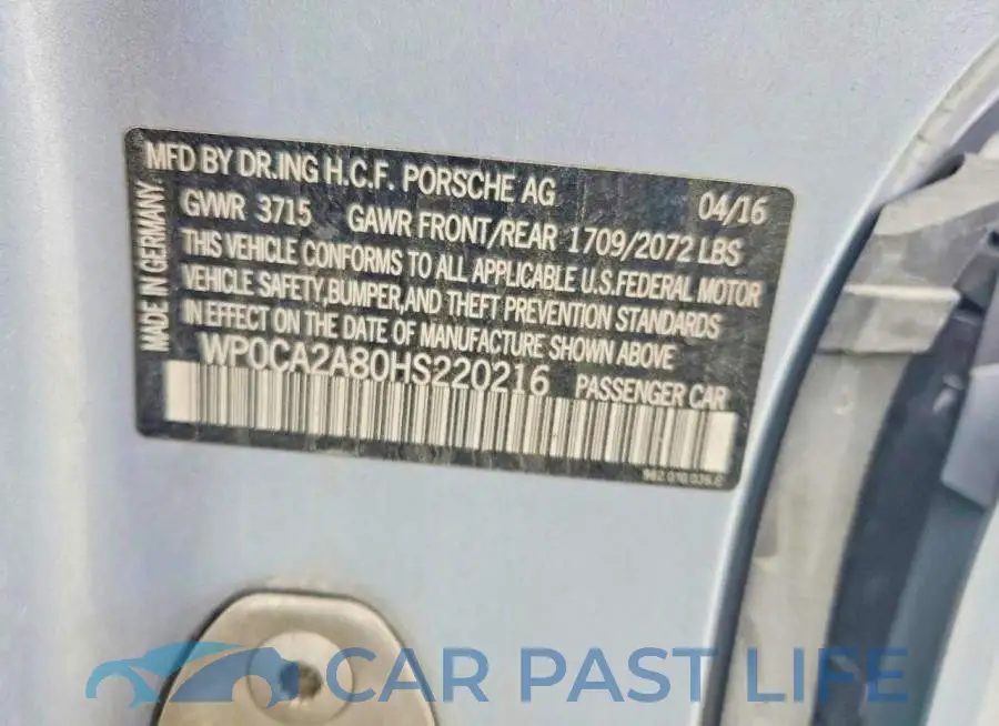 WP0CA2A80HS220216# 14