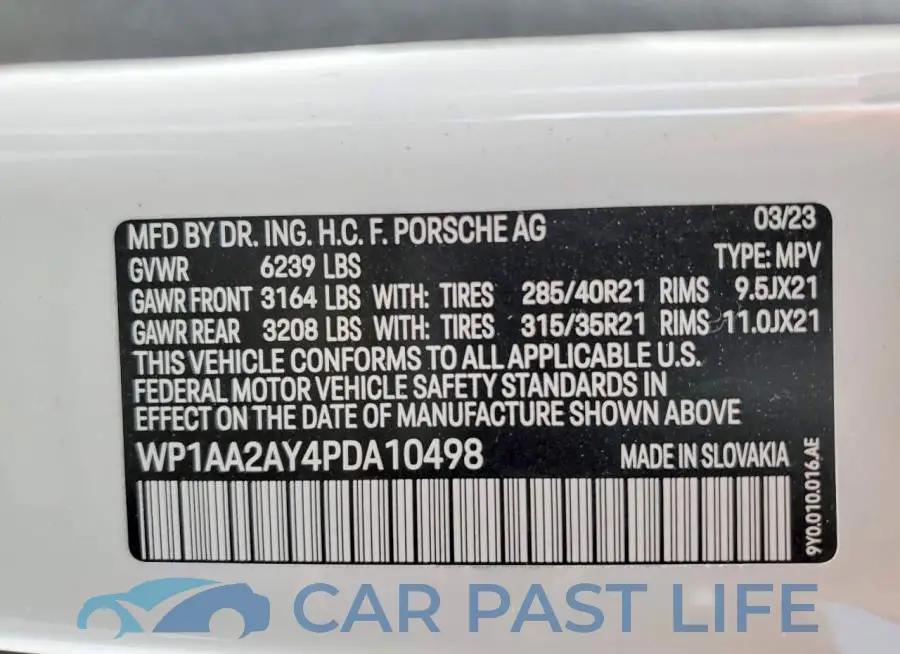 WP1AA2AY4PDA10498# 14