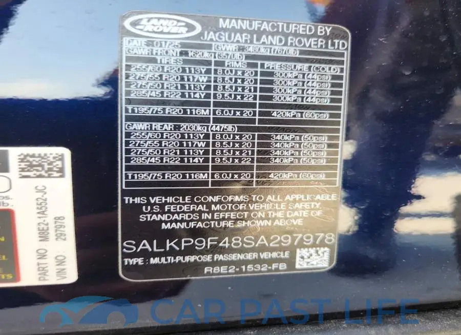 SALKP9F48SA297978# 14