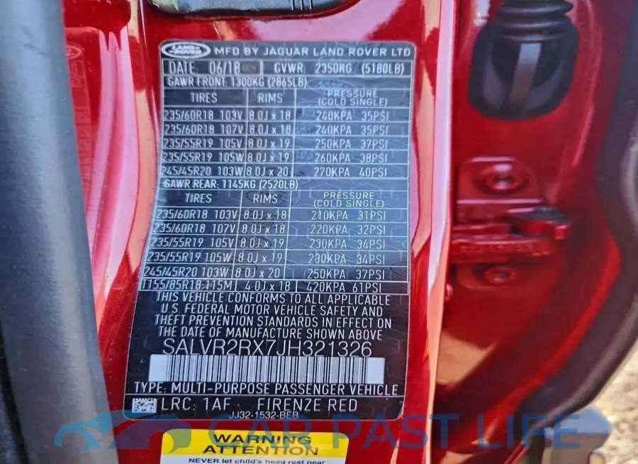 SALVR2RX7JH321326# 13