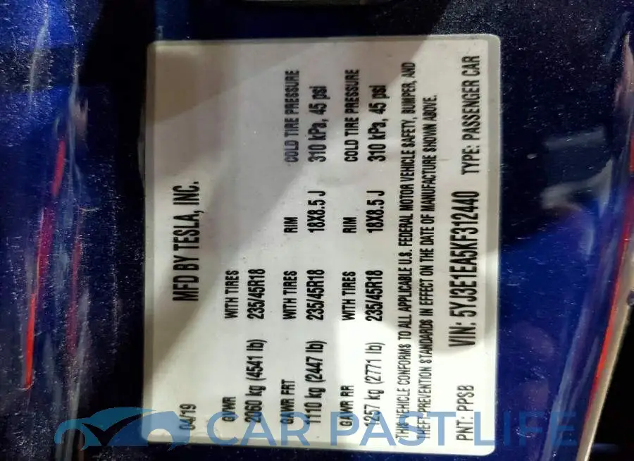 5YJ3E1EA5KF312440# 12
