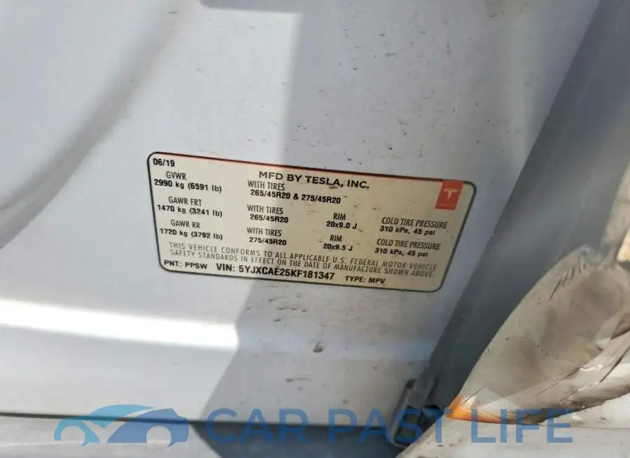 5YJXCAE25KF181347# 13