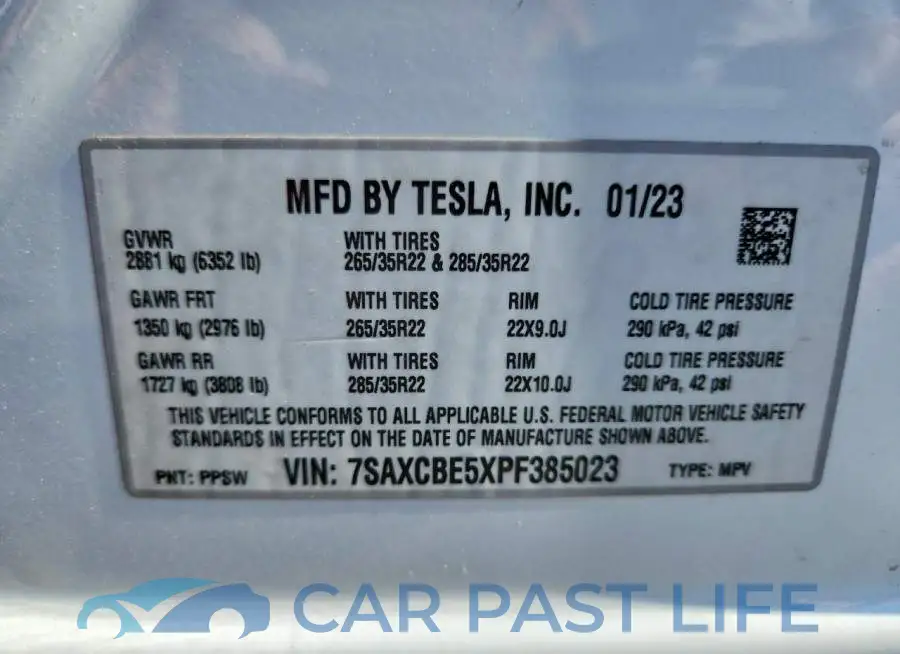 7SAXCBE5XPF385023# 12