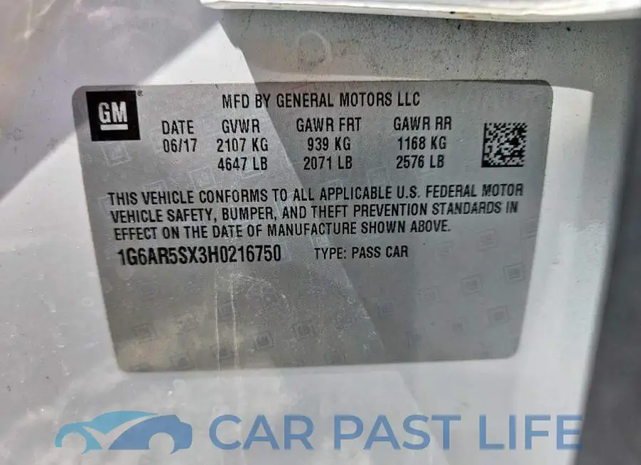 1G6AR5SX3H0216750# 12