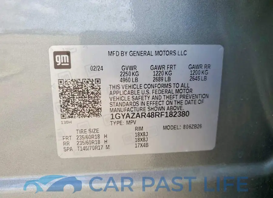 1GYAZAR48RF182380# 12