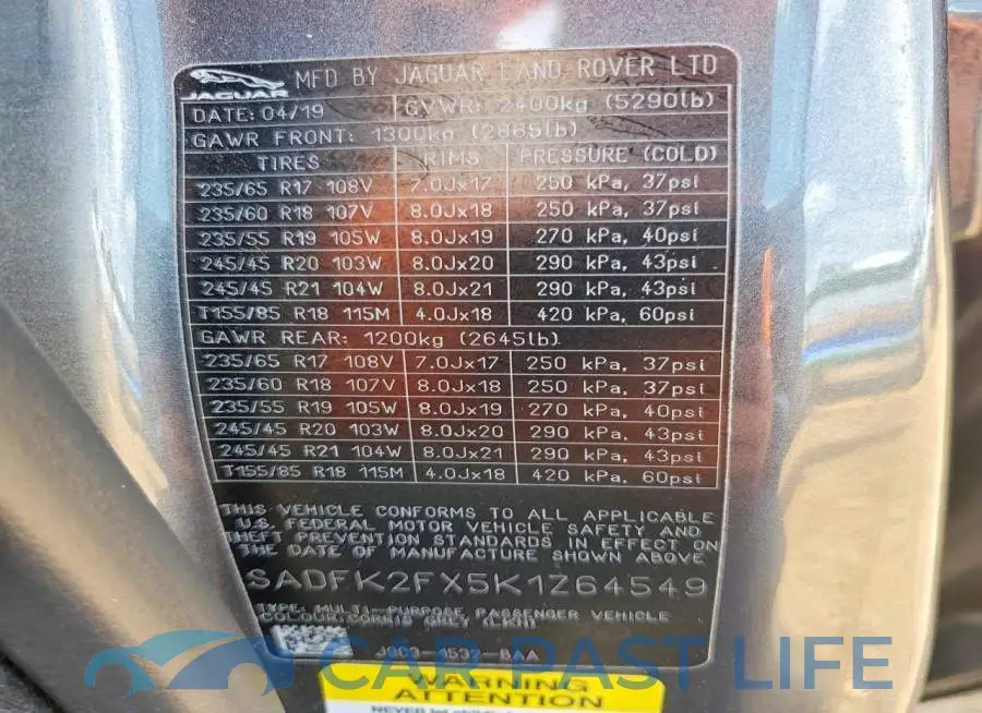 SADFK2FX5K1Z64549# 12