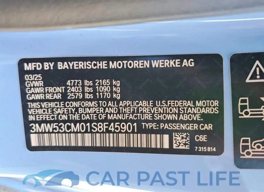 3MW53CM01S8F45901# 12