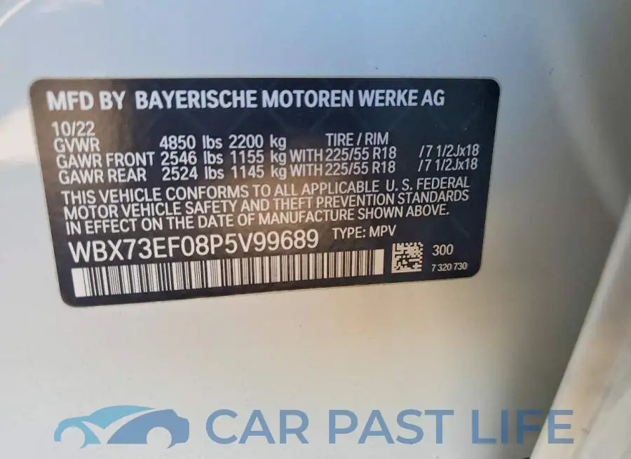 WBX73EF08P5V99689# 12