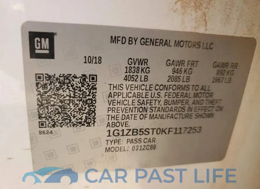 1G1ZB5ST0KF117253# 12