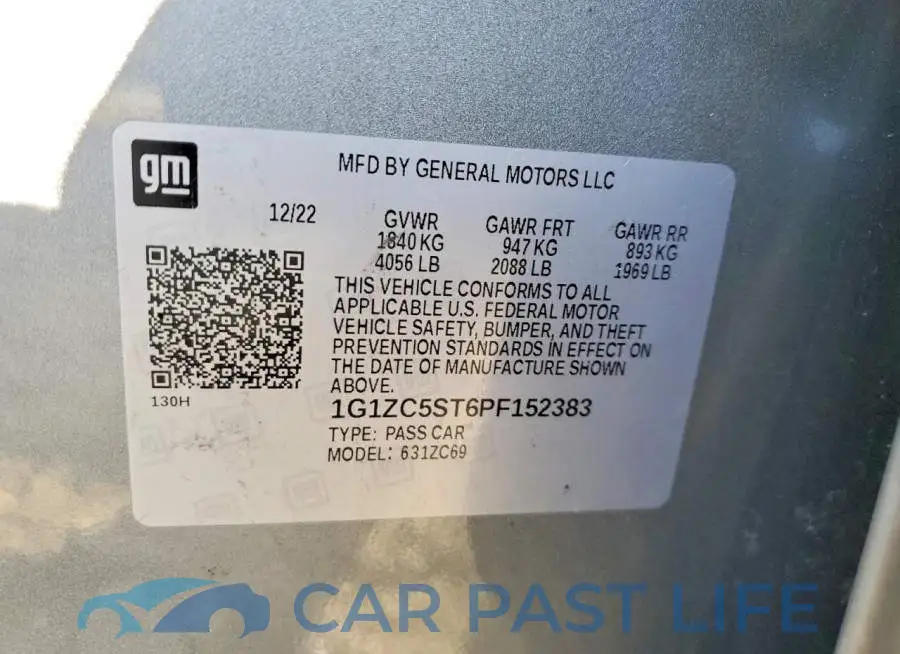 1G1ZC5ST6PF152383# 12
