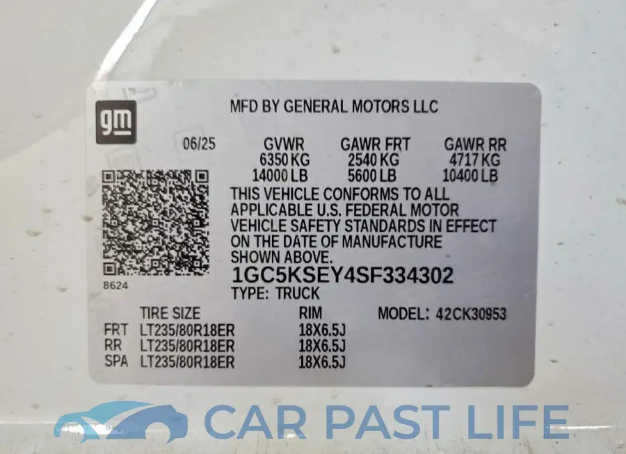 1GC5KSEY4SF334302# 12