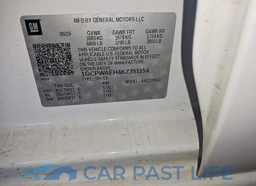 1GCPWAEH4KZ351154# 12