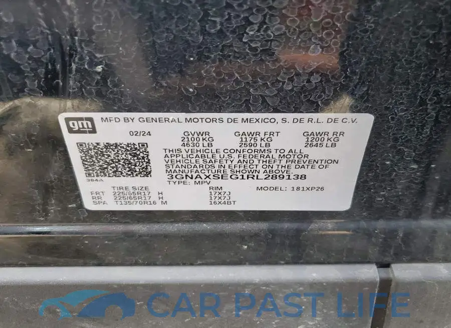 3GNAXSEG1RL289138# 13