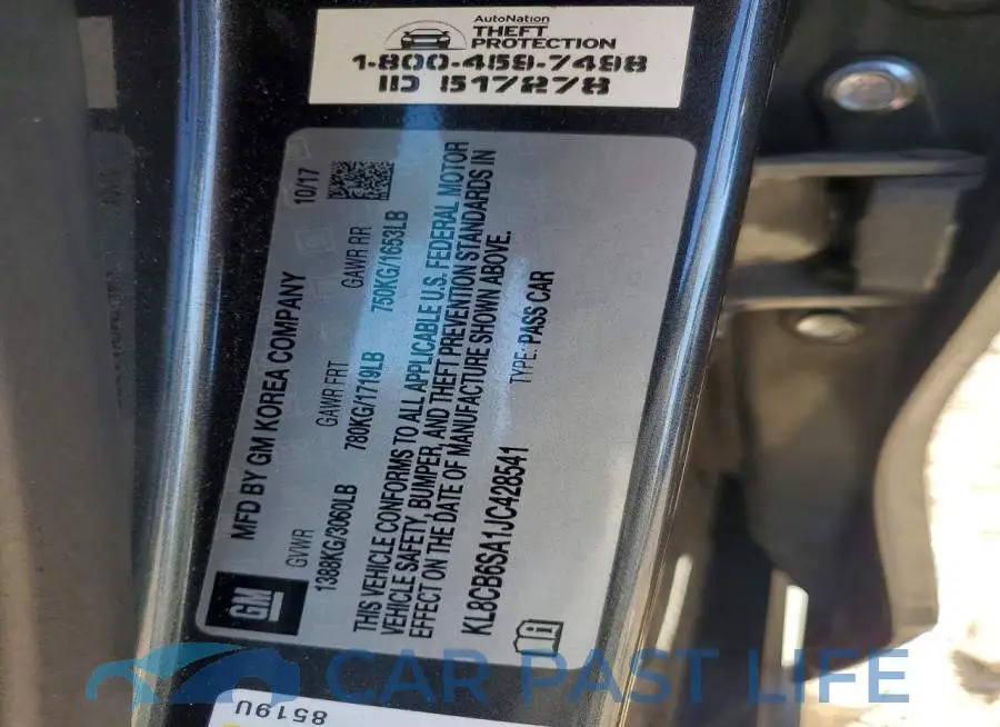 KL8CB6SA1JC428541# 13