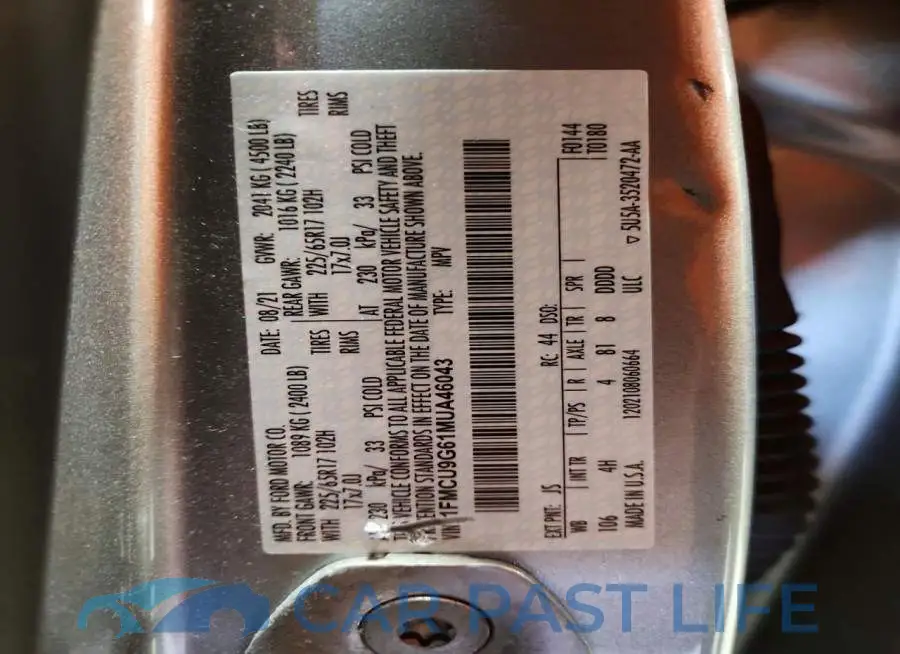 1FMCU9G61MUA46043# 13
