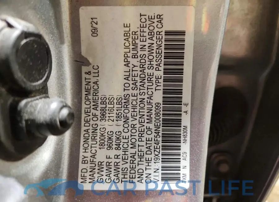 19XZE4F54NE008099# 12