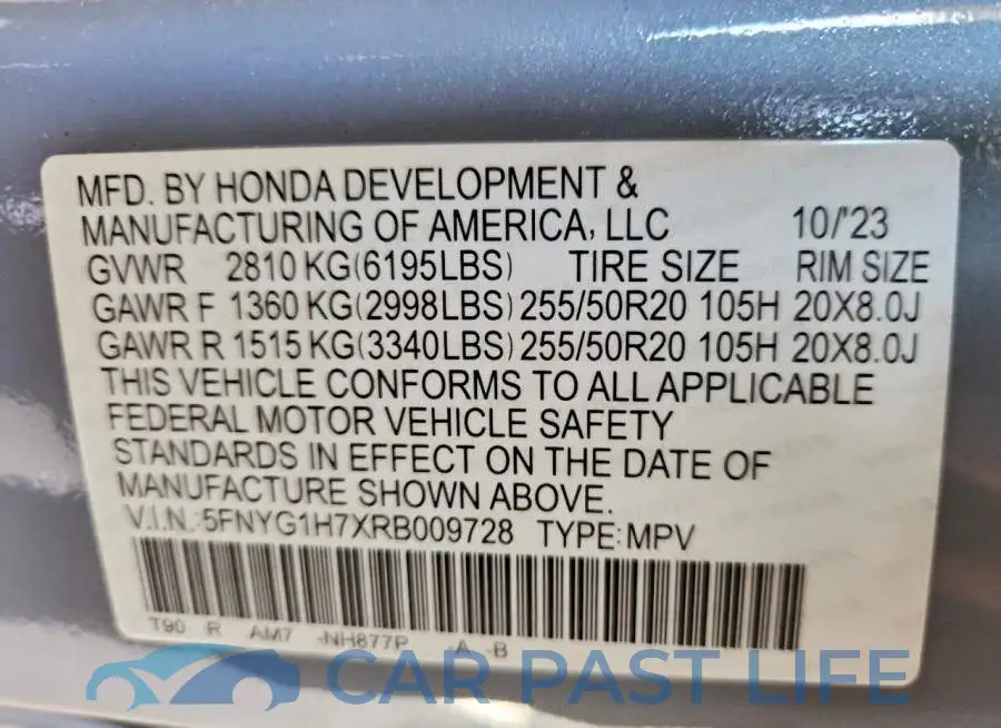5FNYG1H7XRB009728# 13