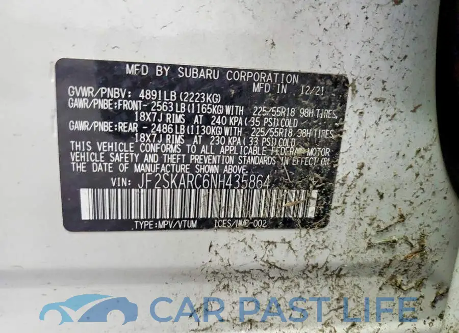 JF2SKARC6NH435864# 13