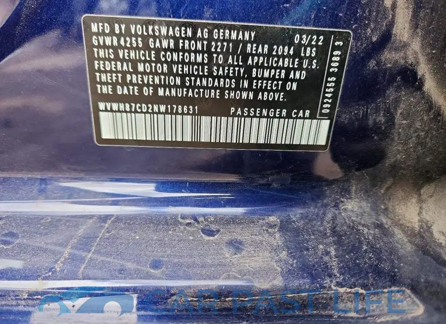 WVWH87CD2NW178631# 12